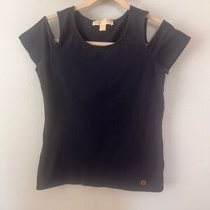 Michael Kors Navy Cold Shoulder Top